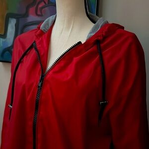 Red Zip Up Hooded Jacket L |. Red Jacket L